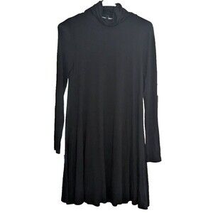 LULU'S Women's Sway, Girl, Sway! Black A-Line Long Sleeve Dress in Black, Small
